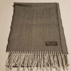 100% Cashmere Herringbone Scarf Made in Scotland